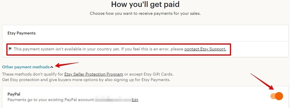 Как получать оплаты на Etsy