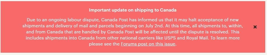 Проблемы с почтой Канады, 2 июля 2016 Etsy