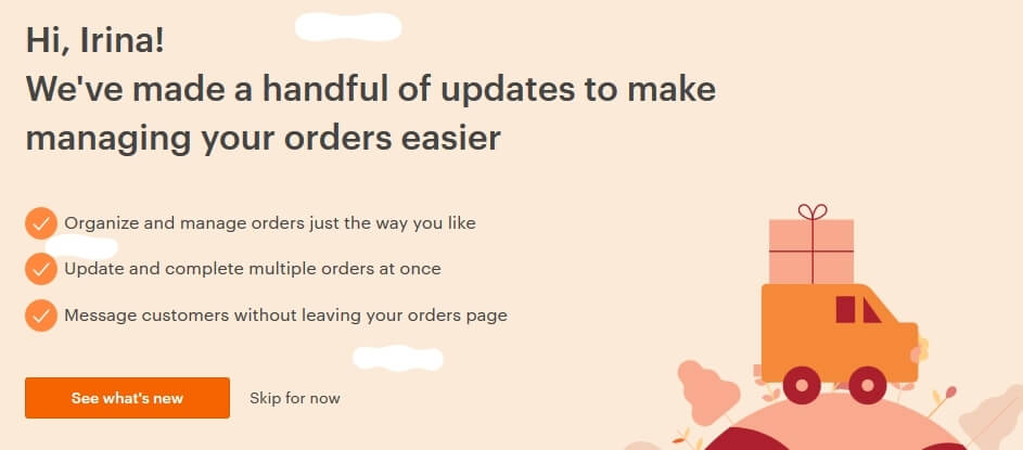 Включить новую страницу Orders and Shipping