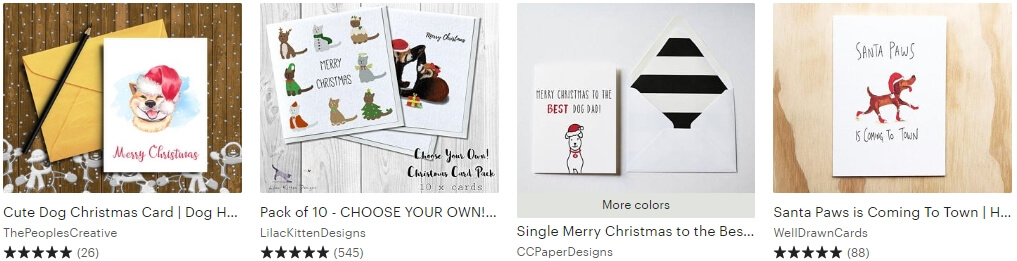 Christmas pet card Etsy