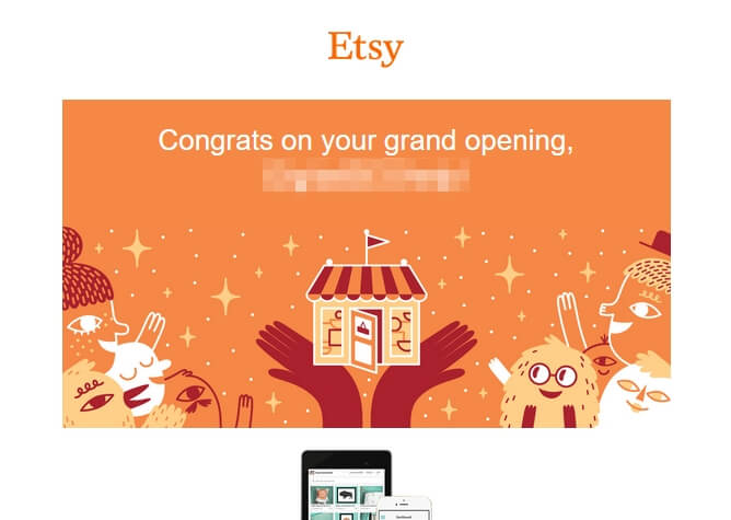 Поздравления с регистрацией Etsy-магазина